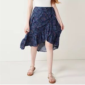 Kohl’s Large Blue Paisley Midi Skirt NWT